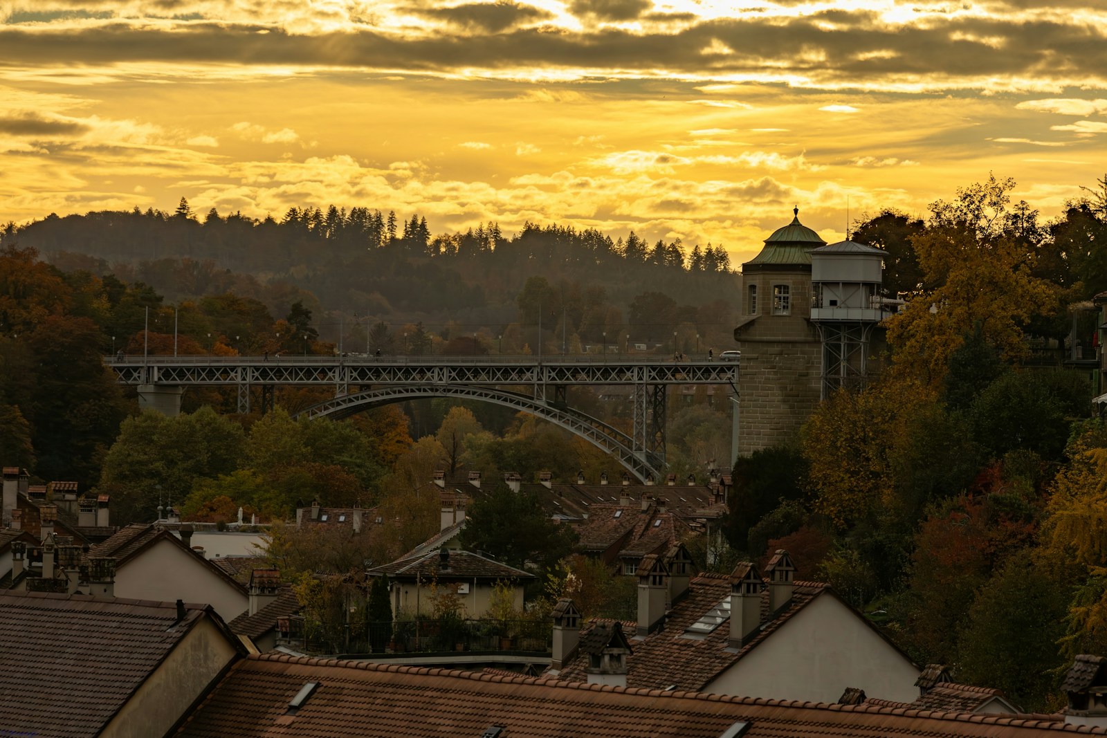 Bern old town and the Aare river in Switzerland